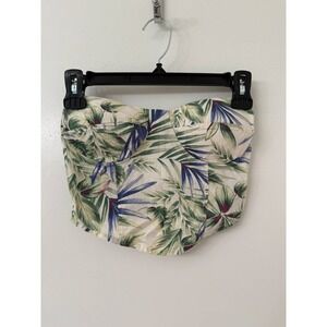 Fashion Nova Smocked Tube Top Tropical Print Corset Style XS‎